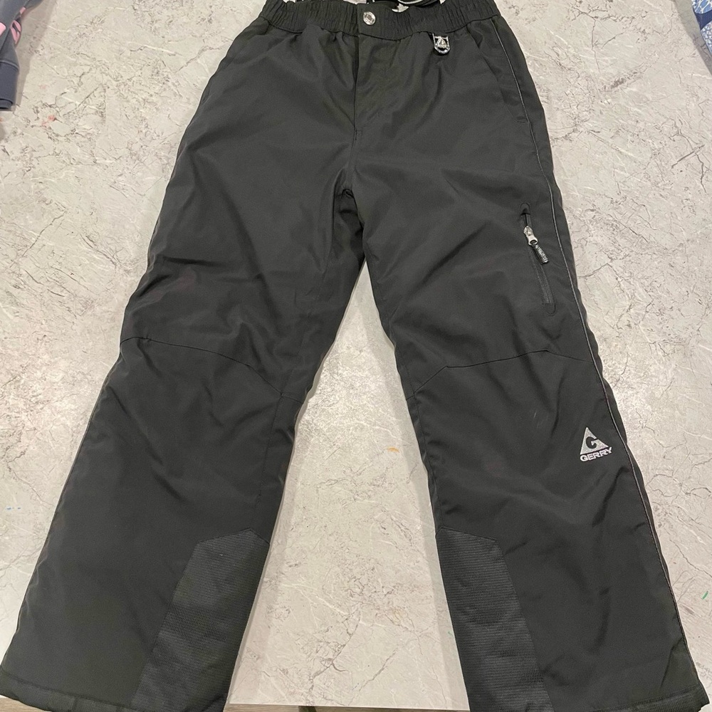 Gerry Black Snow Pants with Striped Suspenders
